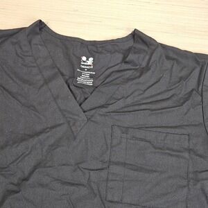 Dagacci Scrub Top M Black V-Neck Short Sleeve Medical Uniform Pocket STY#1000